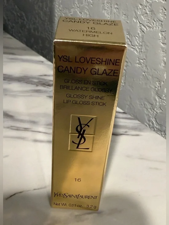YSL Loveshine Candy Glaze Lip Gloss Stick 16 Watermelon High NIB Full Size - Picture 4 of 10